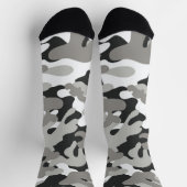 Chaussette Conception de camouflage noir, blanc, gris (Haut)