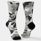 Chaussette Conception de camouflage noir, blanc, gris (Angulaire)