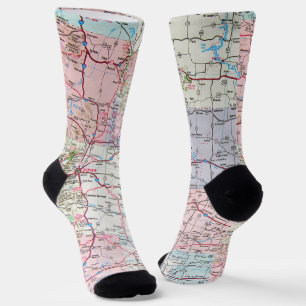 Chaussette Conception de carte du Midwest