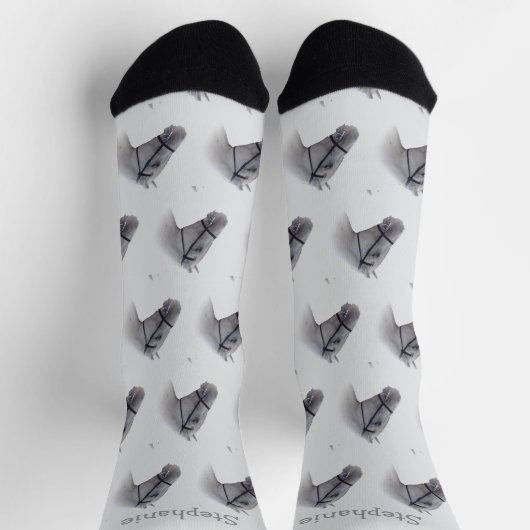 Chaussette Conception de cheval gris personnalisée (Haut)