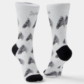 Chaussette Conception de cheval gris personnalisée (Angulaire)