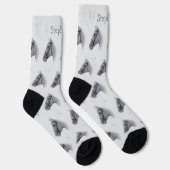 Chaussette Conception de cheval gris personnalisée (Droite)