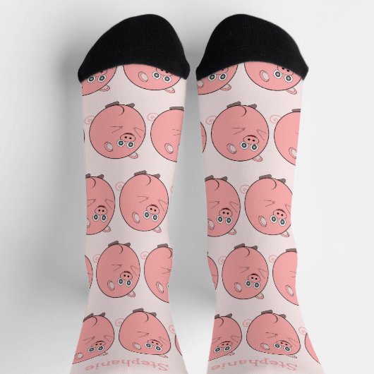Chaussette Conception de cochon Personnalisé (Haut)