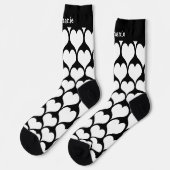 Chaussette Conception de cœurs blancs personnalisés (Gauche)