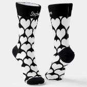 Chaussette Conception de cœurs blancs personnalisés (Angulaire)