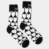 Chaussette Conception de cœurs blancs personnalisés (Droite)