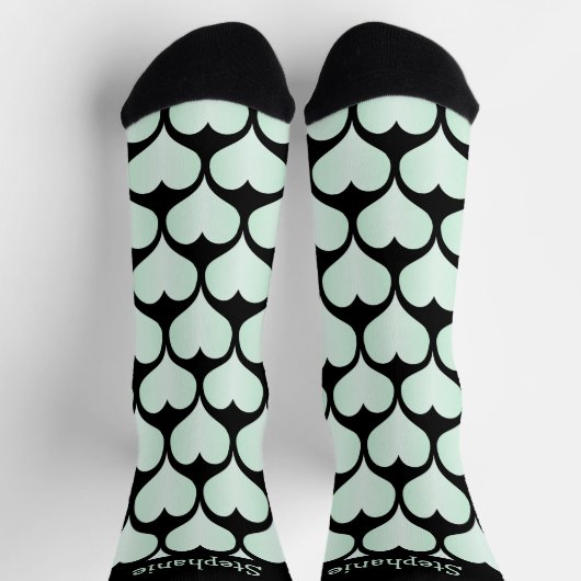 Chaussette Conception de coeurs de menthe personnalisée (Haut)