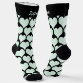 Chaussette Conception de coeurs de menthe personnalisée (Angulaire)