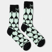 Chaussette Conception de coeurs de menthe personnalisée (Droite)