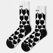 Chaussette Conception de cœurs noirs personnalisés (Gauche)