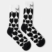 Chaussette Conception de cœurs noirs personnalisés (Droite)