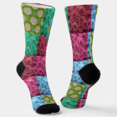 Chaussette conception de courtepointe florale (Angulaire)