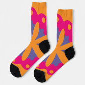 Chaussette Conception de fleurs géométriques colorées (Gauche)