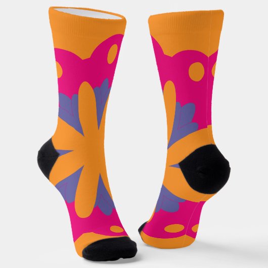 Chaussette Conception de fleurs géométriques colorées (Angulaire)