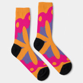 Chaussette Conception de fleurs géométriques colorées (Droite)