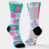 Chaussette Conception de fleurs vibrantes en fleurs (Angulaire)