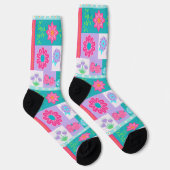Chaussette Conception de fleurs vibrantes en fleurs (Droite)