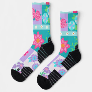 Chaussette Conception de fleurs vibrantes en fleurs