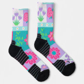 Chaussette Conception de fleurs vibrantes en fleurs (Droite)