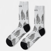 Chaussette Conception de gorille gris personnalisée (Gauche)