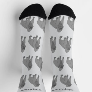 Chaussette Conception de gorille gris personnalisée