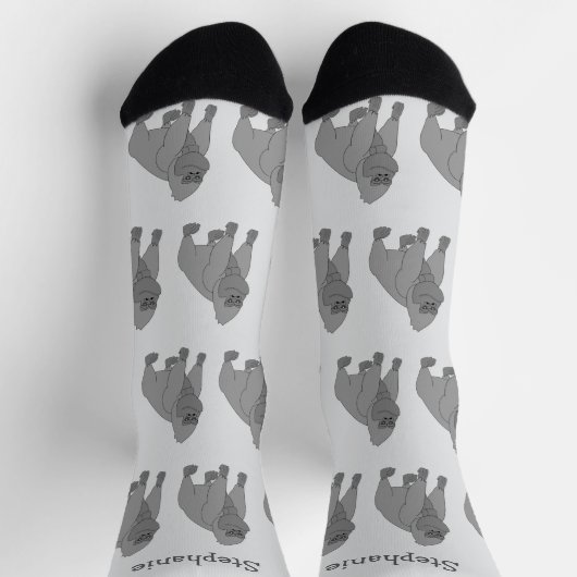 Chaussette Conception de gorille gris personnalisée (Haut)