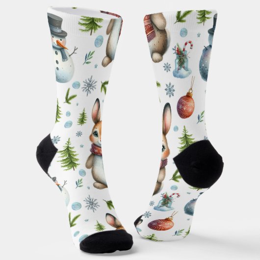 Chaussette Conception de lapin d'hiver, chaussettes de lapin (Angulaire)
