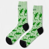 Chaussette Conception de lézard vert personnalisée (Gauche)