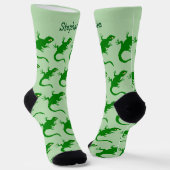 Chaussette Conception de lézard vert personnalisée (Angulaire)