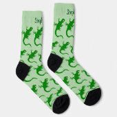 Chaussette Conception de lézard vert personnalisée (Droite)