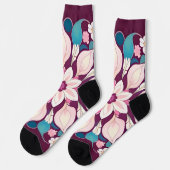 Chaussette Conception de mandala floral coloré (Gauche)