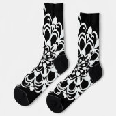 Chaussette Conception de mandala noir et blanc (Gauche)