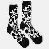 Chaussette Conception de mandala noir et blanc (Droite)