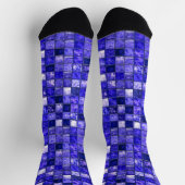Chaussette Conception de mosaïque bleue abstraite avec textur (Haut)