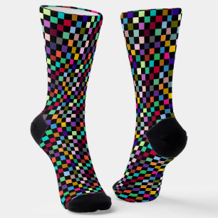 Chaussette Conception de motif à carreaux de couleur douce