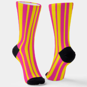 Chaussette Conception de motif à rayures élégantes rose et ja