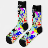 Chaussette Conception de motif d'art abstrait coloré (Gauche)