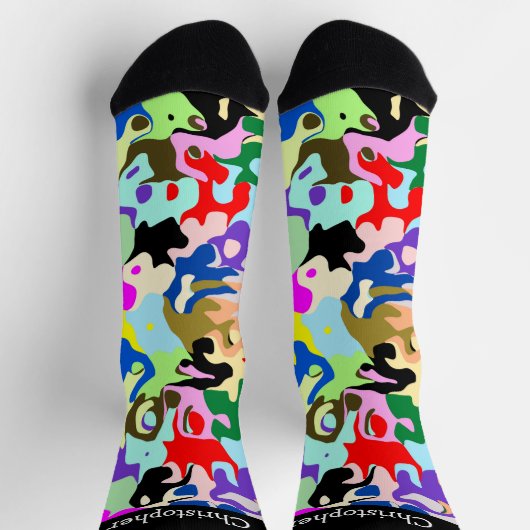 Chaussette Conception de motif d'art abstrait coloré (Haut)