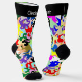Chaussette Conception de motif d'art abstrait coloré (Angulaire)