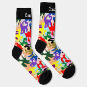 Chaussette Conception de motif d'art abstrait coloré (Droite)
