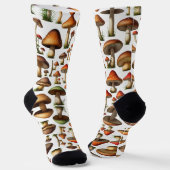 Chaussette Conception de motif de collection de champignons (Angulaire)
