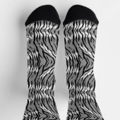 Chaussette Conception de motif de peau de tigre gris cendre (Haut)