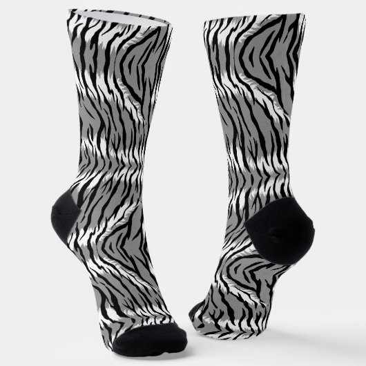 Chaussette Conception de motif de peau de tigre gris cendre (Angulaire)