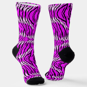 Chaussette Conception de motif de peau de tigre violet
