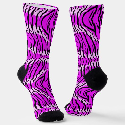 Chaussette Conception de motif de peau de tigre violet (Angulaire)