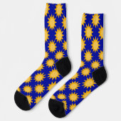 Chaussette Conception de motif de soleil sur fond bleu (Gauche)