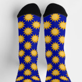 Chaussette Conception de motif de soleil sur fond bleu (Haut)