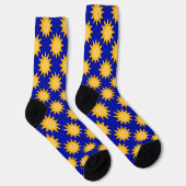 Chaussette Conception de motif de soleil sur fond bleu (Droite)