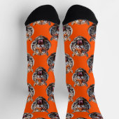 Chaussette Conception de motif de tête de tigre orange (Haut)