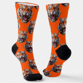 Chaussette Conception de motif de tête de tigre orange